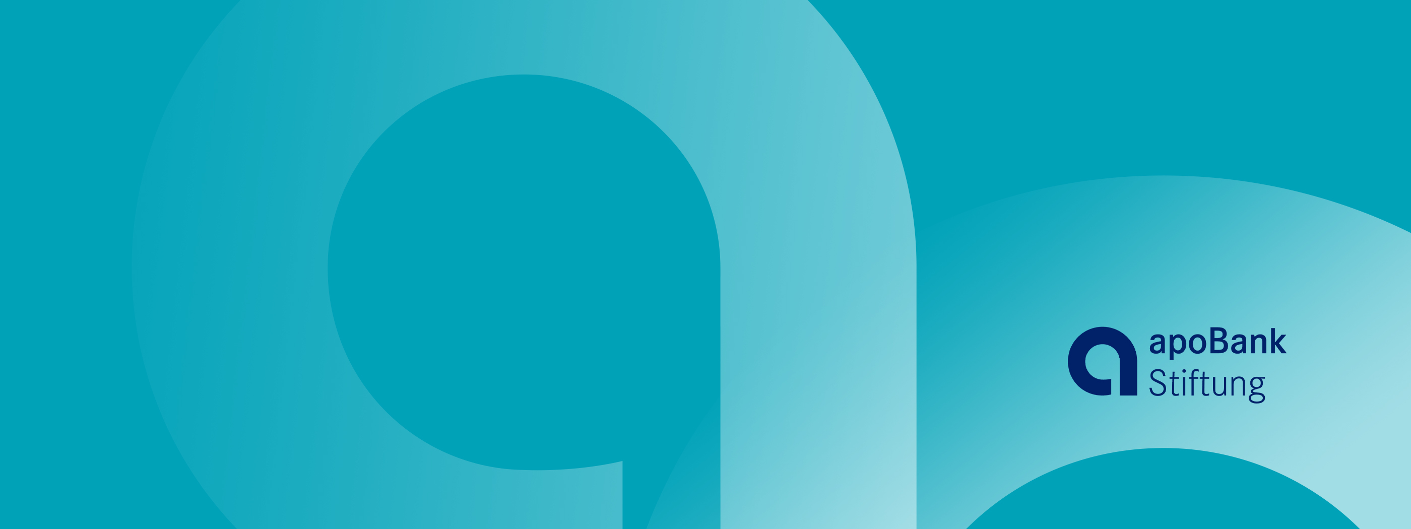 Logo der apoBank-Stiftung auf blauem Hintergrund