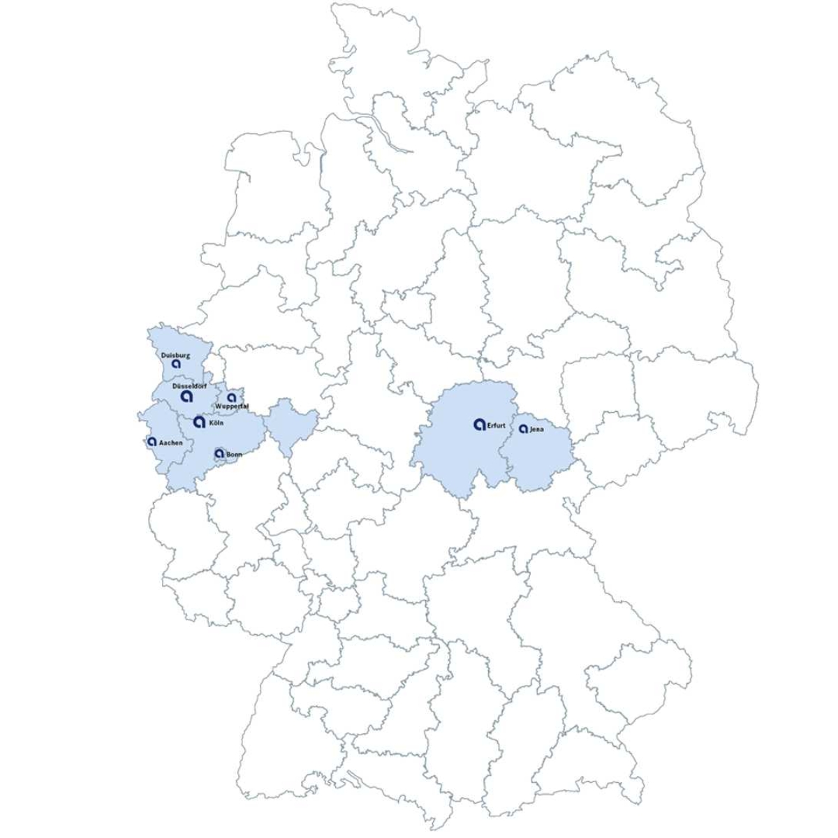 STO Zuständigkeitsgebiet Region West + Thüringen