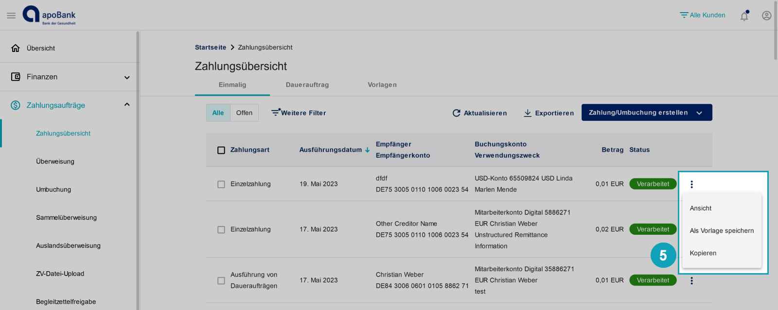 Überweisungsvorlage Überweisungsvorlage