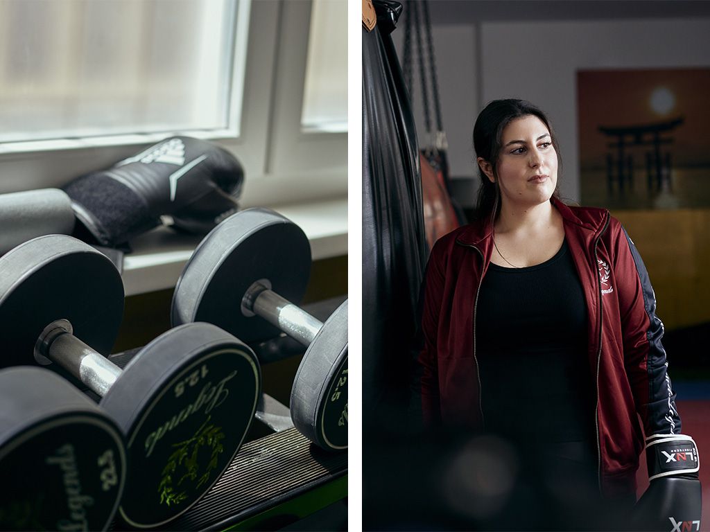 Apothekerin Shirin Saeed beim Sport: Gewichtheben