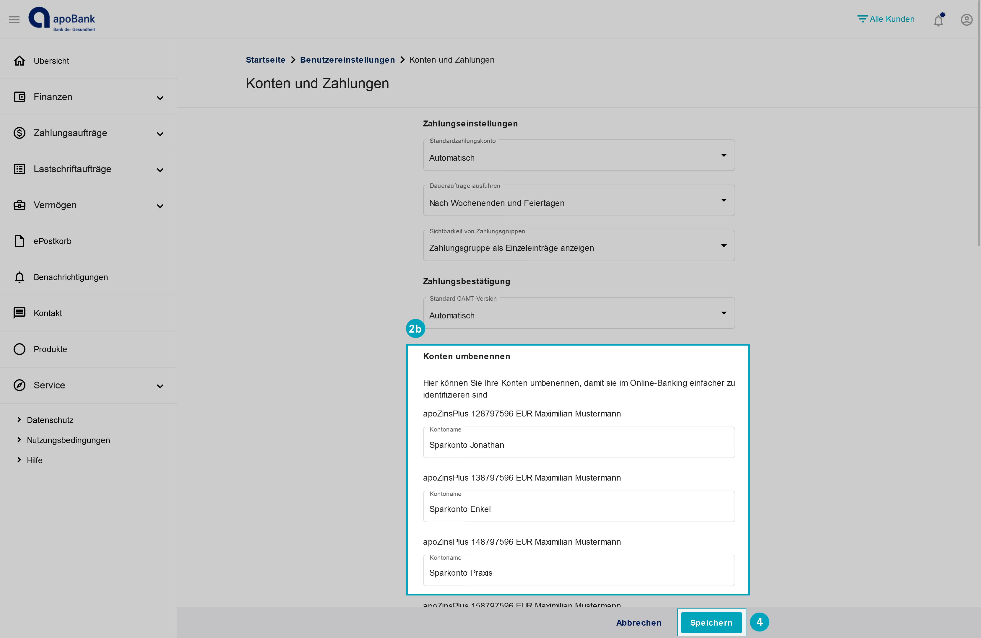 So nennen Sie Ihr Konto oder Portfolio um. Der Screenshot zeigt, wie Sie Ihr Konto oder Portfolio umbenennen.