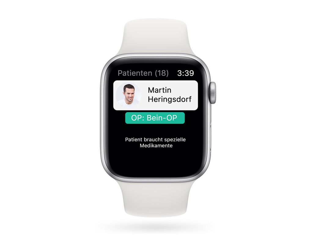 Digitale Workflows Nachrichten zu Patientenstroemen auf der Apple-Watch
