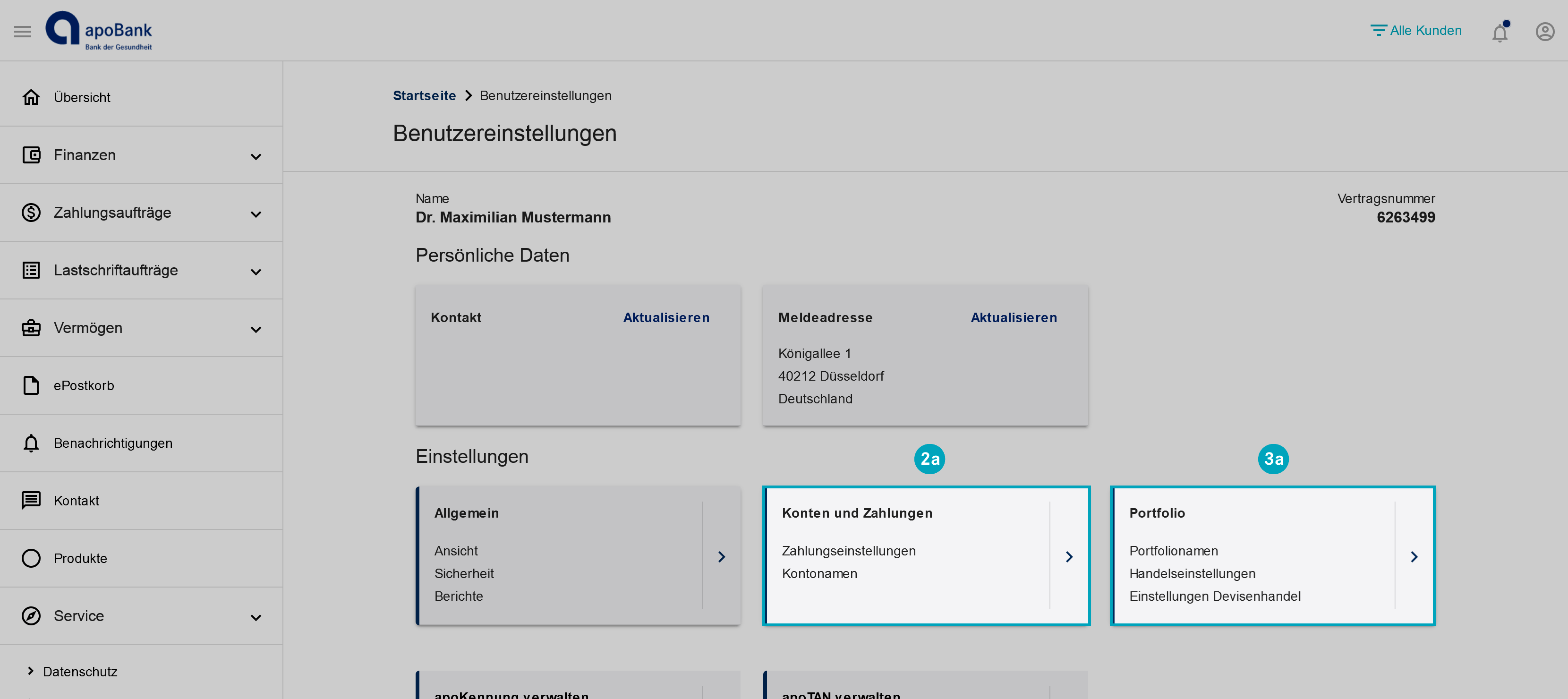 Der Screenshot zeigt, wie Sie Ihr  Konto oder Portfolio umbenennen.