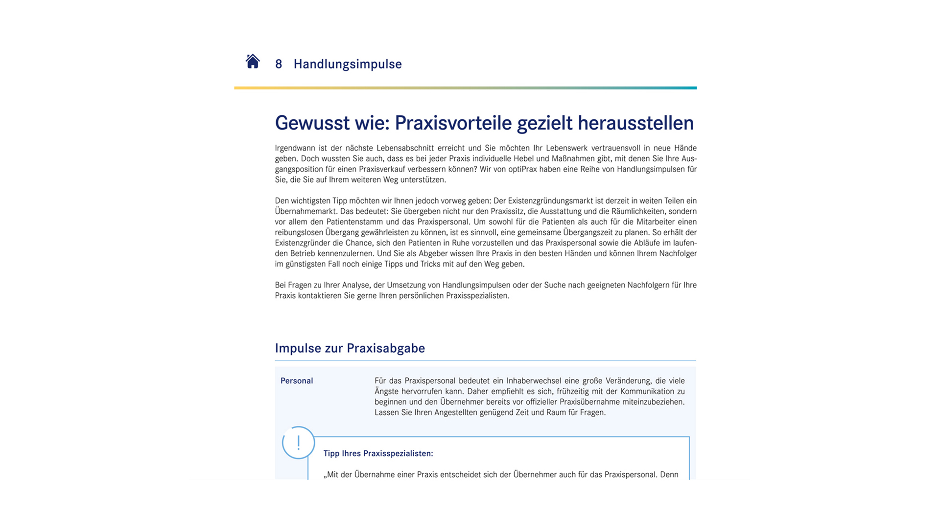 Handlungsempfehlungen zur Praxiswertsteigerung