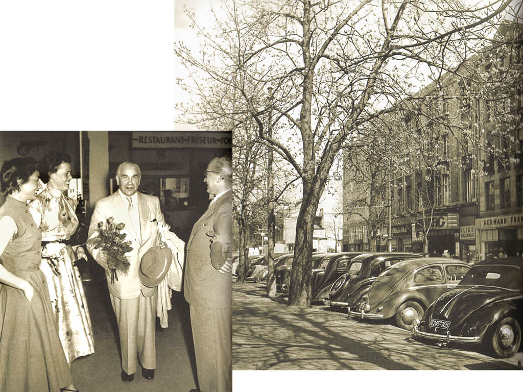 Fotografie: Geschaeftsstelle an der Koenigsallee und Bankdi­rektor Paul Schroeder