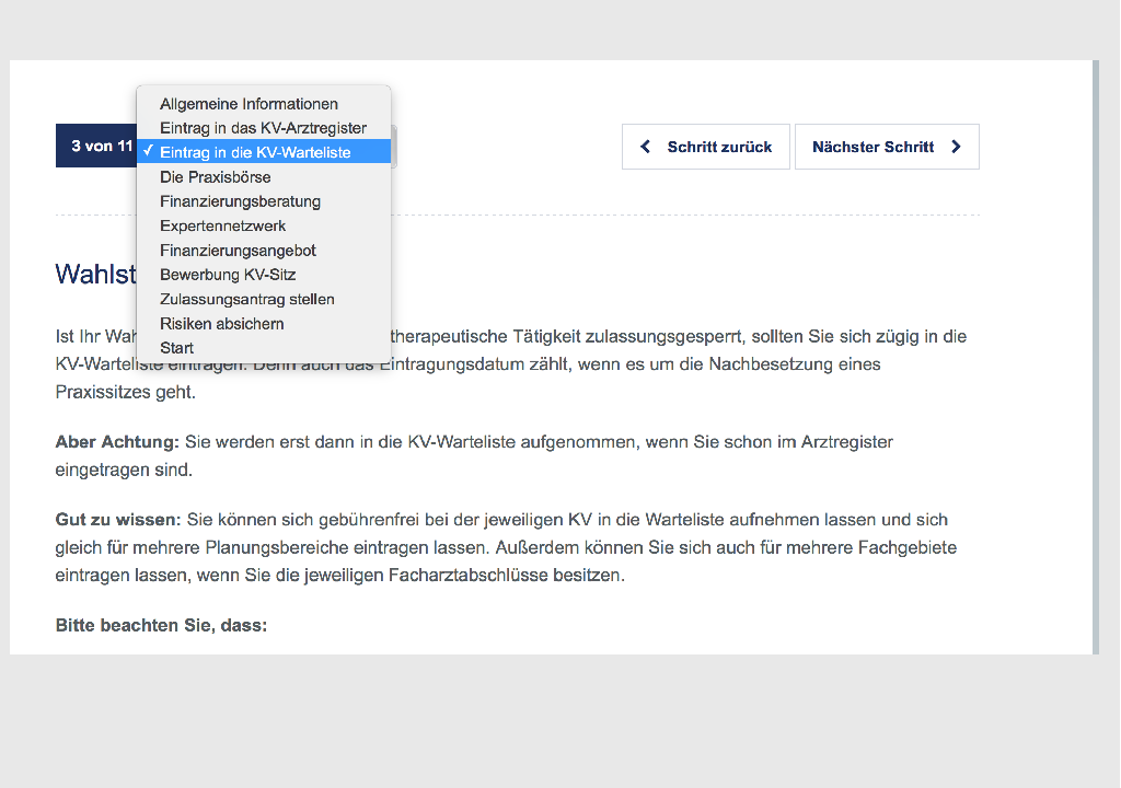 Praxisbörse Leitfaden Übersicht alt